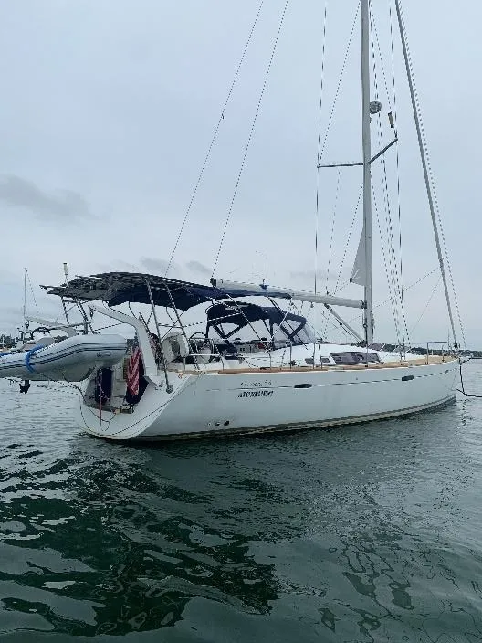 2011 Beneteau 56 sailing yacht at mooring